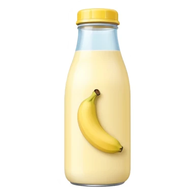Korean banana milk bottle, cute pastel style, soft lighting sticker