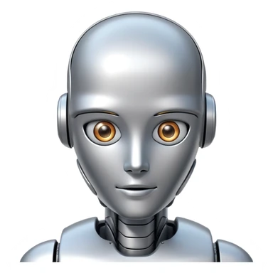 humanoid robot, kind face sticker