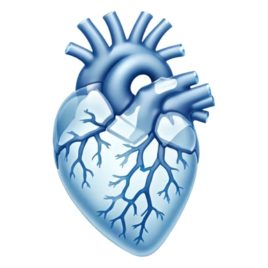 Anatomical white heart fully composed of ice.  sticker