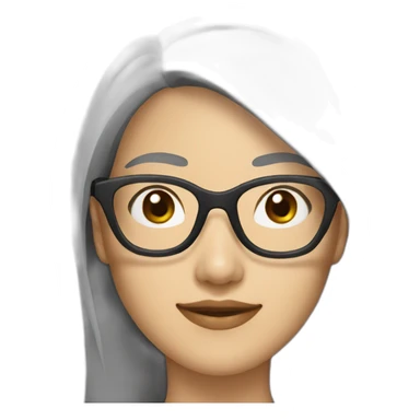 asian woman 32 years old with long black hair and glasses sticker