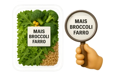 SU QUESTO STILE FAI UN EMOJI STILE IPHONE 3D DI UN INSALATA PRECONFEZIONATA DA SUPERMERCATO CON FOCUS SU ETICHETTA NUTRIZIONALE CON GLI INGREDIENTI IN ITALIANO TIPO: MAIS, BROCCOLI, FARRO, ACCANTO ALL'INSALATA CHE HA IN MANO C'è UN FOCUS SULL'ETICHETTA CON GLI INGREDIENTI SCRITTI, FALLO MOLTO REALISTICO IN 3D sticker