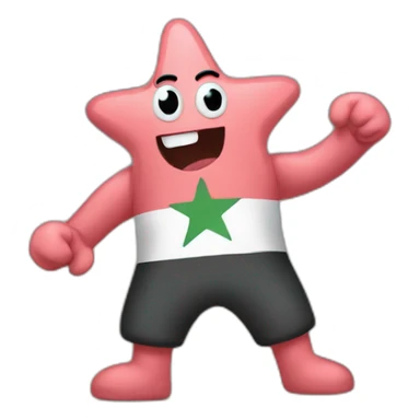 patrick star fighting for gaza sticker