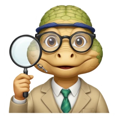 A professor gator with a magnifying glass on a light background sticker