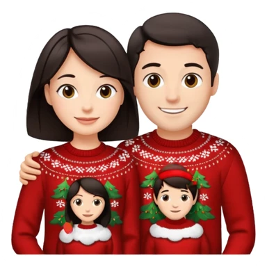 date night christmas couples, dark hair, facing each other sticker