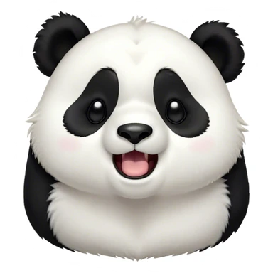 Cinematic Cute Yawning Panda Portrait Emoji, Head tilted slightly with a dramatic, wide-open yawn, showcasing a soft, plush black and white Fur with droopy ears, round eyes barely open in drowsy contentment, Simplified yet irresistibly adorable features, highly detailed, glowing with a soft, cozy glow, high shine, relaxed yet expressive, stylized with a touch of gentle whimsy, bright and endearing, soft glowing outline, capturing the essence of a sleepy yet affectionate panda, so drowsy it feels like it could stretch right out of the screen and curl up for a nap! sticker
