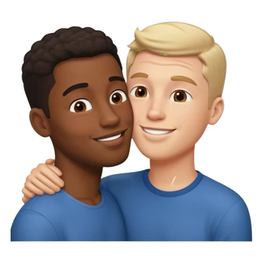 Black boyfriend white boyfriend kissing sticker