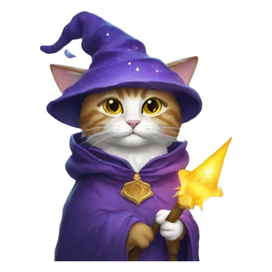cosmic cat wizard  sticker
