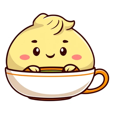 dumpling bao sipping tea sticker
