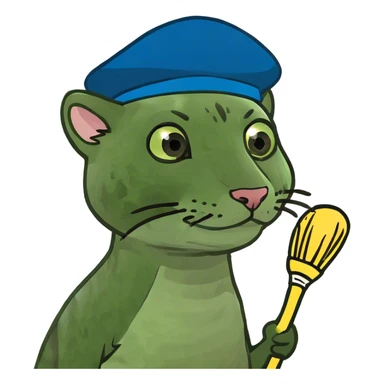 Ocelot cleaning his bedroom  sticker