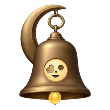 the midnight bell with moon at the back sticker