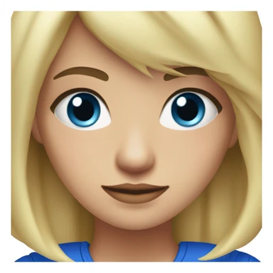 Chica rubia con ojos azules y un top rosa sticker