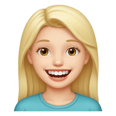 Girl smiling with you he coving teeth sticker