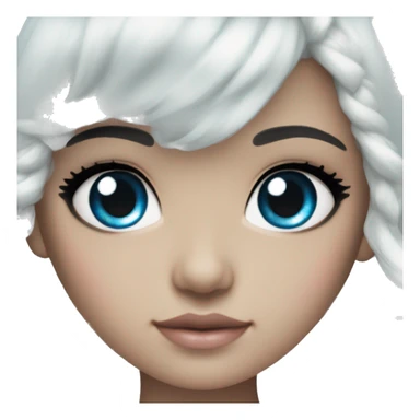 ocean blue doll eyes, black hair, feminine, pink, girl, angelic sticker