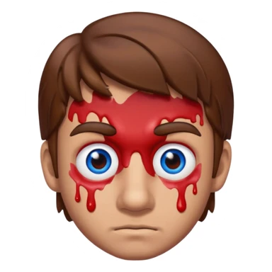 mario a lot of blood on his left eye sticker