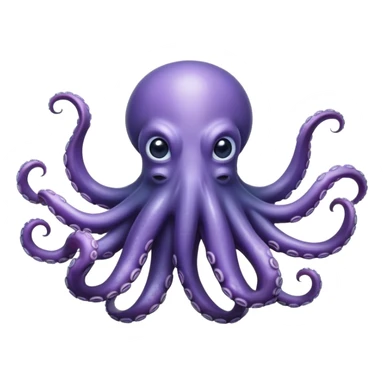 Cinematic Noble Octopus Portrait Emoji, Poised and enigmatic, with a fluid, amorphous body of iridescent, softly tinted skin and eight gracefully undulating arms adorned with delicate suckers, deep, observant eyes reflecting the mysteries of the deep, Simplified yet sharp and sophisticated features, highly detailed, glowing with a soft, oceanic luminescence, high shine, intelligent and mysterious, stylized with an air of deep-sea elegance, focused and fluid, soft glowing outline, capturing the essence of a watchful marine guardian that appears ready to drift out of the screen with effortless authority! sticker