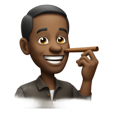 Guy smoking a cigar grinning sticker