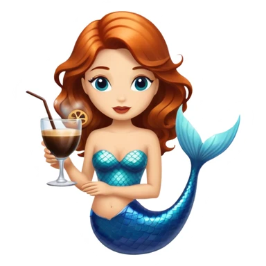 Mermaid drinking an  espresso martini  sticker