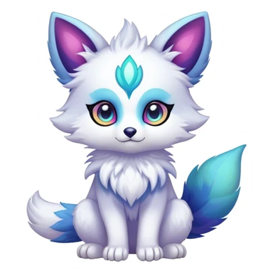 Kawaii bright fantasy ethereal anthro fursona Fakemon sticker
