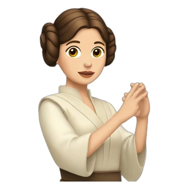Princesa Leia saludando con la mano levantada sticker