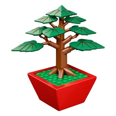 Lego bonsai pot trident maple with triangular angular faceted asymmetrical original shaped body  sticker