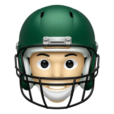 College football player helmet in dark green color sticker