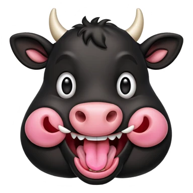 Laughing black cow sticker