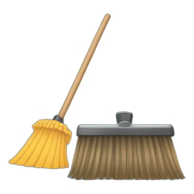 Street sweeper emoji with a broom sticker