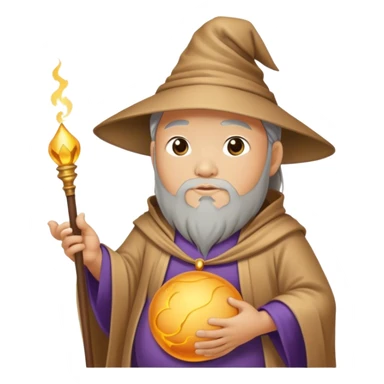 Pregnant asian wizard man sticker