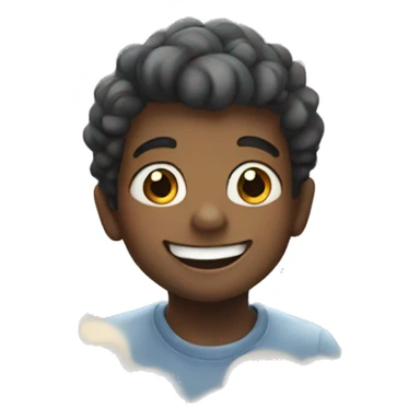 smiling boy in cloudy sky sticker