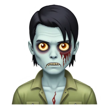 um menino zumbi com cabelo mullet preto  sticker