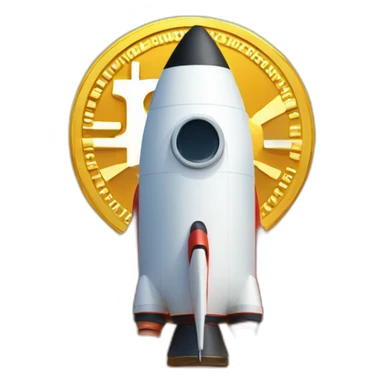 bitcoin on a rocket sticker