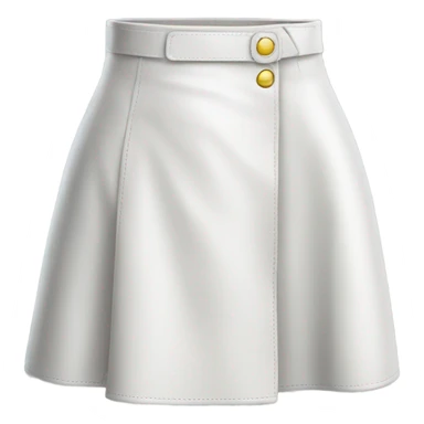 White High waisted leather skirt isolated sticker