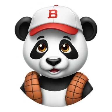 Cool panda with baseball cap sticker