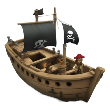 boat with pirates sticker