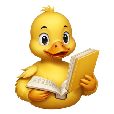 duck holding book sticker