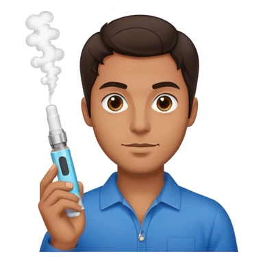 italian guy with dark brown hair holding a vape sticker