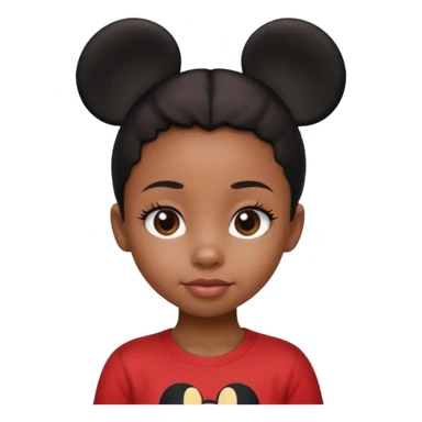 Black girl kid with cute long eye lashes that look real and have mikcy mouse shirt on sticker