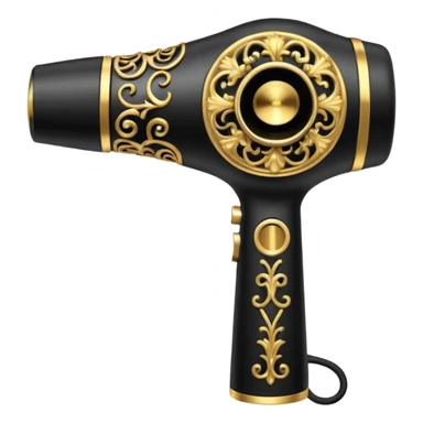 black blow dryer covered in jewelry sticker