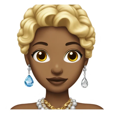 blonde girl with jewelry selfie sticker