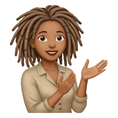 Black woman with locs clapping  sticker