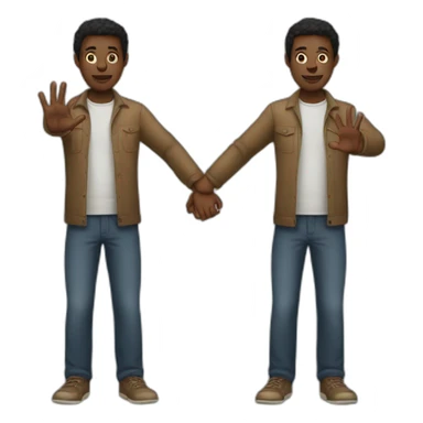 A black person showing both hands while standing  sticker