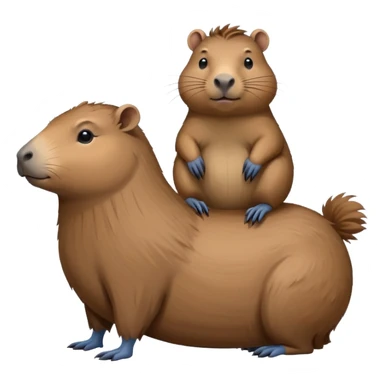 Capybara flying on top of a bird sticker