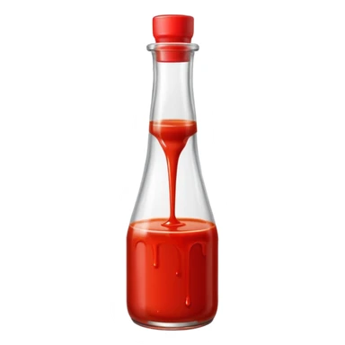 A single bottle of spicy sauce, keep it plain no branding or text. Add a drip effect to this. sticker