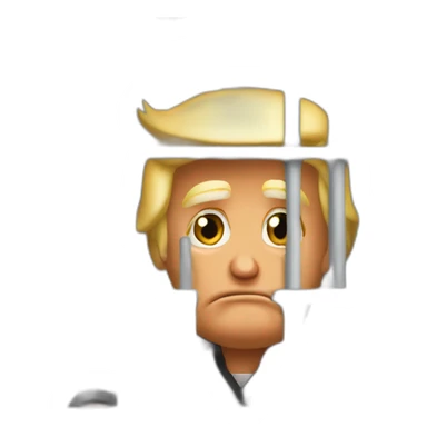 Donald Trump in prison and behind bars funny sticker