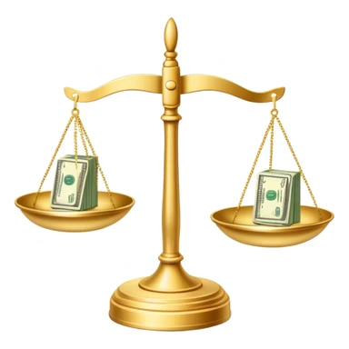 gold scale with dollar bills on one side and beauty products on the other side sticker