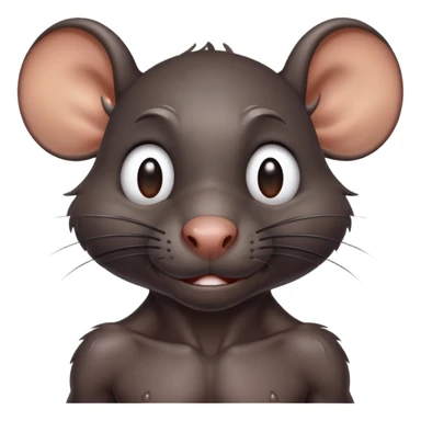 a sweating, shirtless anthropomorphic black rat sticker