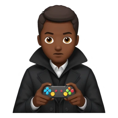 Man in black coat, gaming sticker
