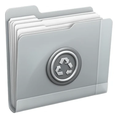 A minimal emoji-style icon of this frosted light-gray plastic folder with elastic closure, closed, with a small clean tax/forms symbol on the front (stacked papers or checklist icon), subtle shading, and a neutral, administrative, organized vibe. sticker