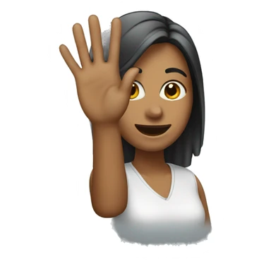 Woman waving sticker