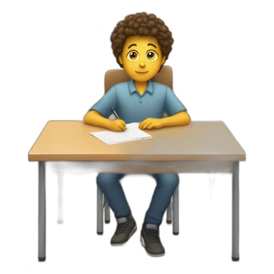 need sitting in a school desk taking an exam sticker